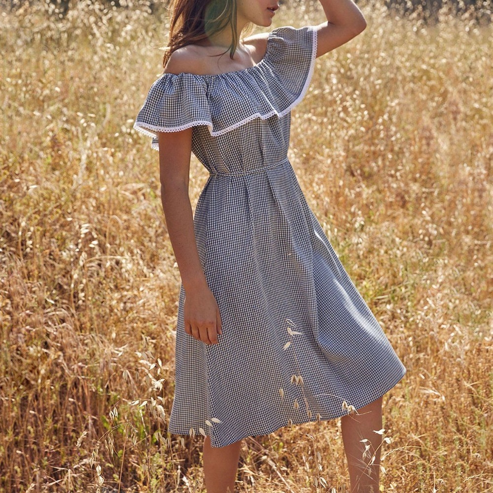 Christy Dawn off the shoulder dress size M/L. VGUC